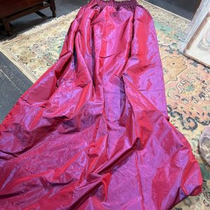 Dazzling Cranberry Pink Silk Taffeta Second-Hand Curtains W138 D270