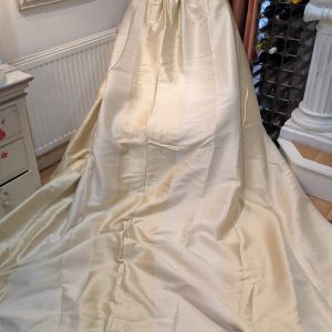 Vintage Cream Pencil Pleat Second-Hand Interlined Curtains W267 D247