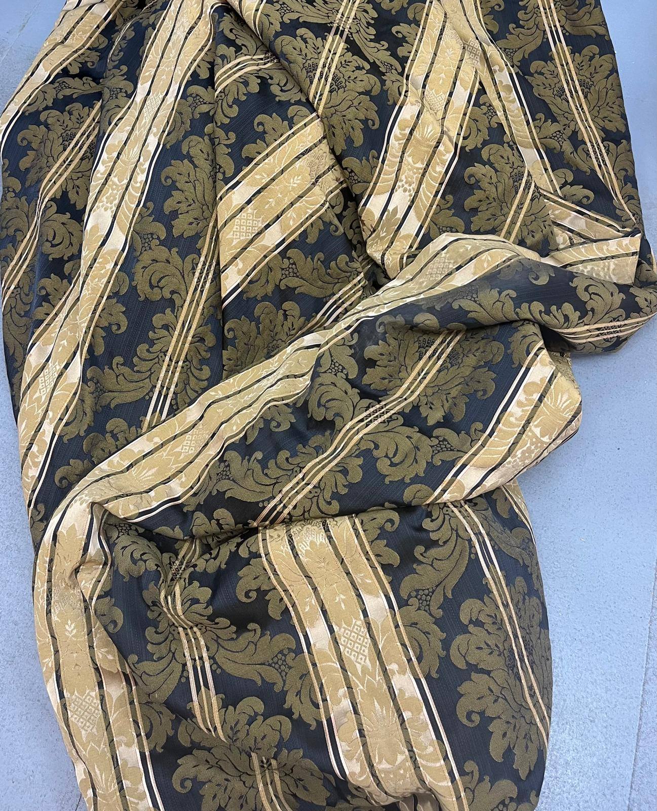 Black and Gold Damask Double-Sided Goblet Pleat Second-Hand Curtains W310 D277 - Image 7