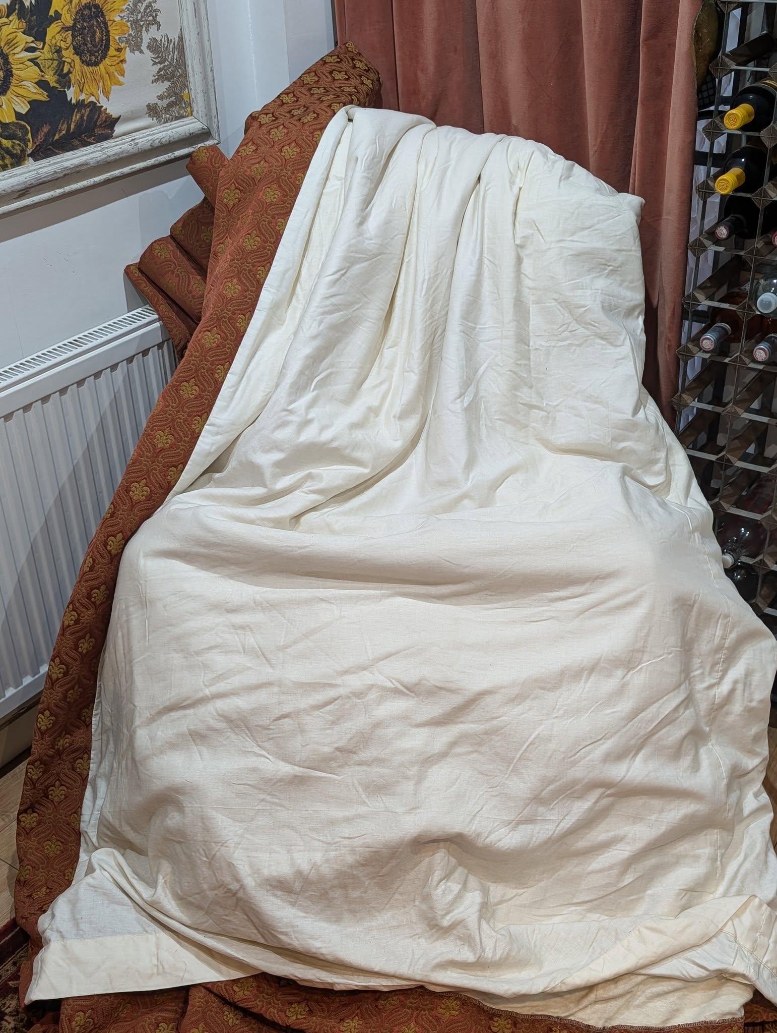 Terracotta Fleur de Lys Goblet Pleat Second-Hand Curtain - 2 Available (Different Sizes) - Image 8