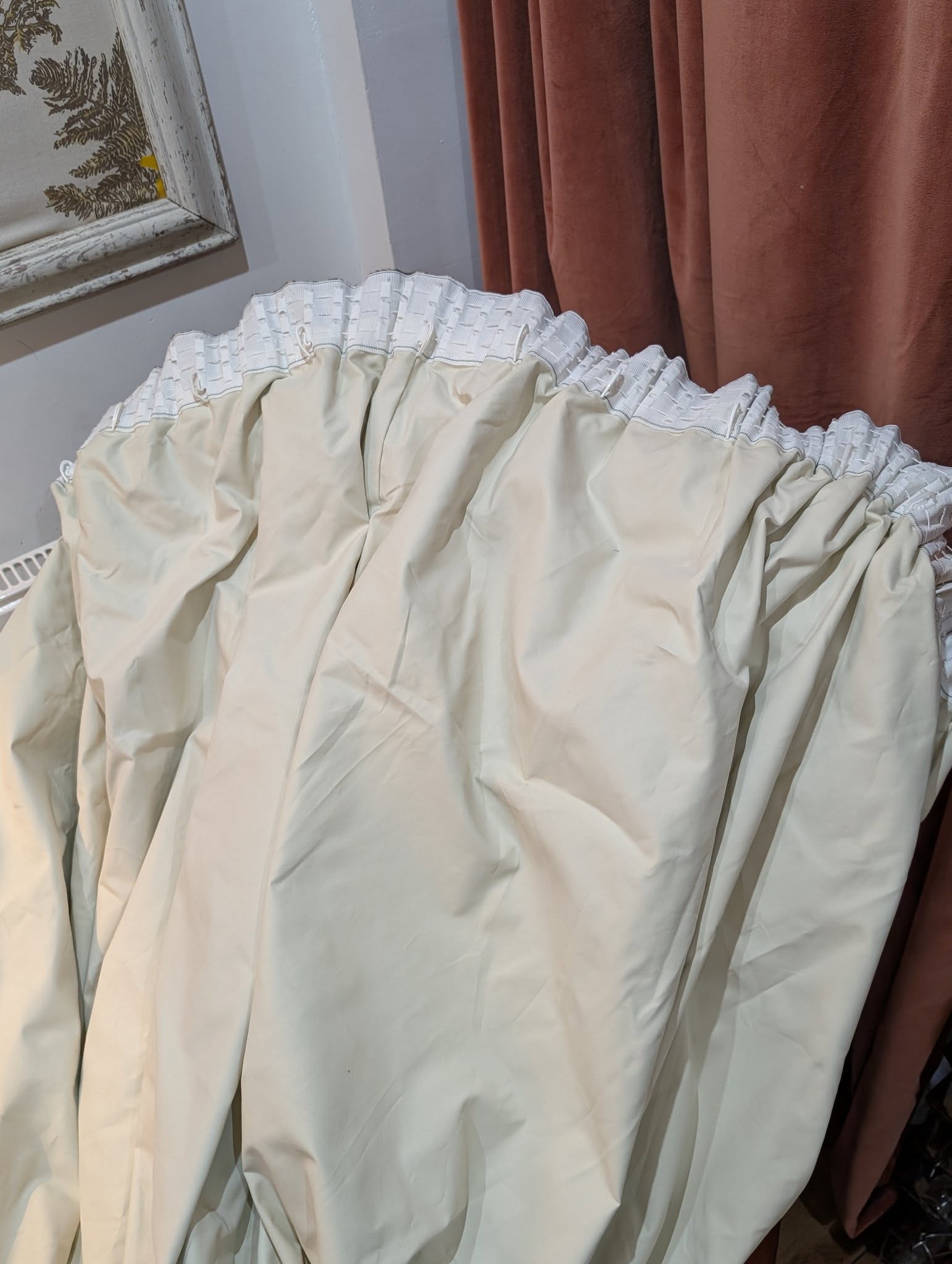 Wide Leaf Pattern Pencil Pleat Blackout Second-Hand Curtains - W391 D278 - Image 8