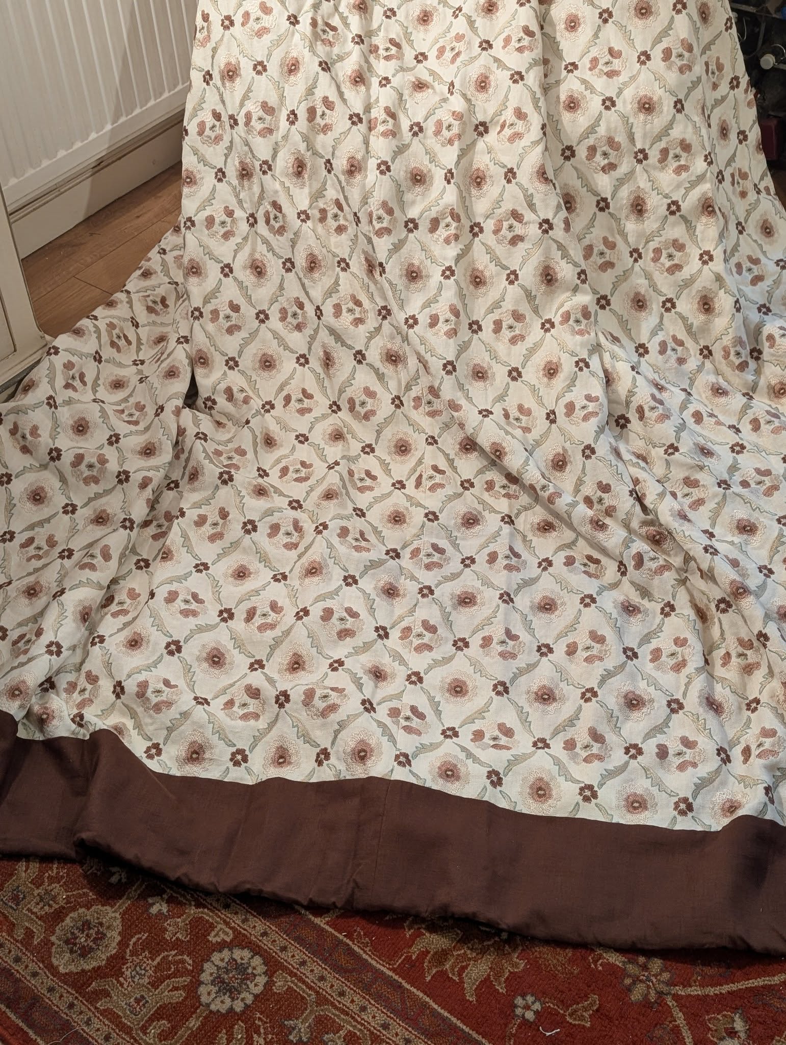 Dark Cream Pinch Pleat Second-Hand Curtains with Interlining - Fit 180W D260 - Image 2