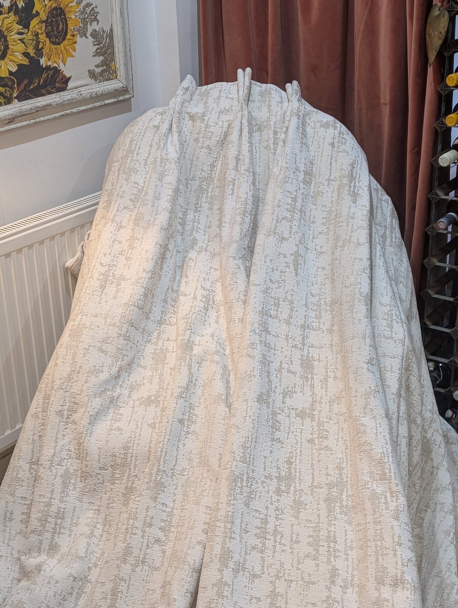 Andrew Martin Woolmer Ivory Pinch Pleat Second-Hand Curtains W458 D252 - Image 3