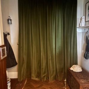 Fabulous Green Velvet Blackout Single Second-Hand Curtain W199 D282