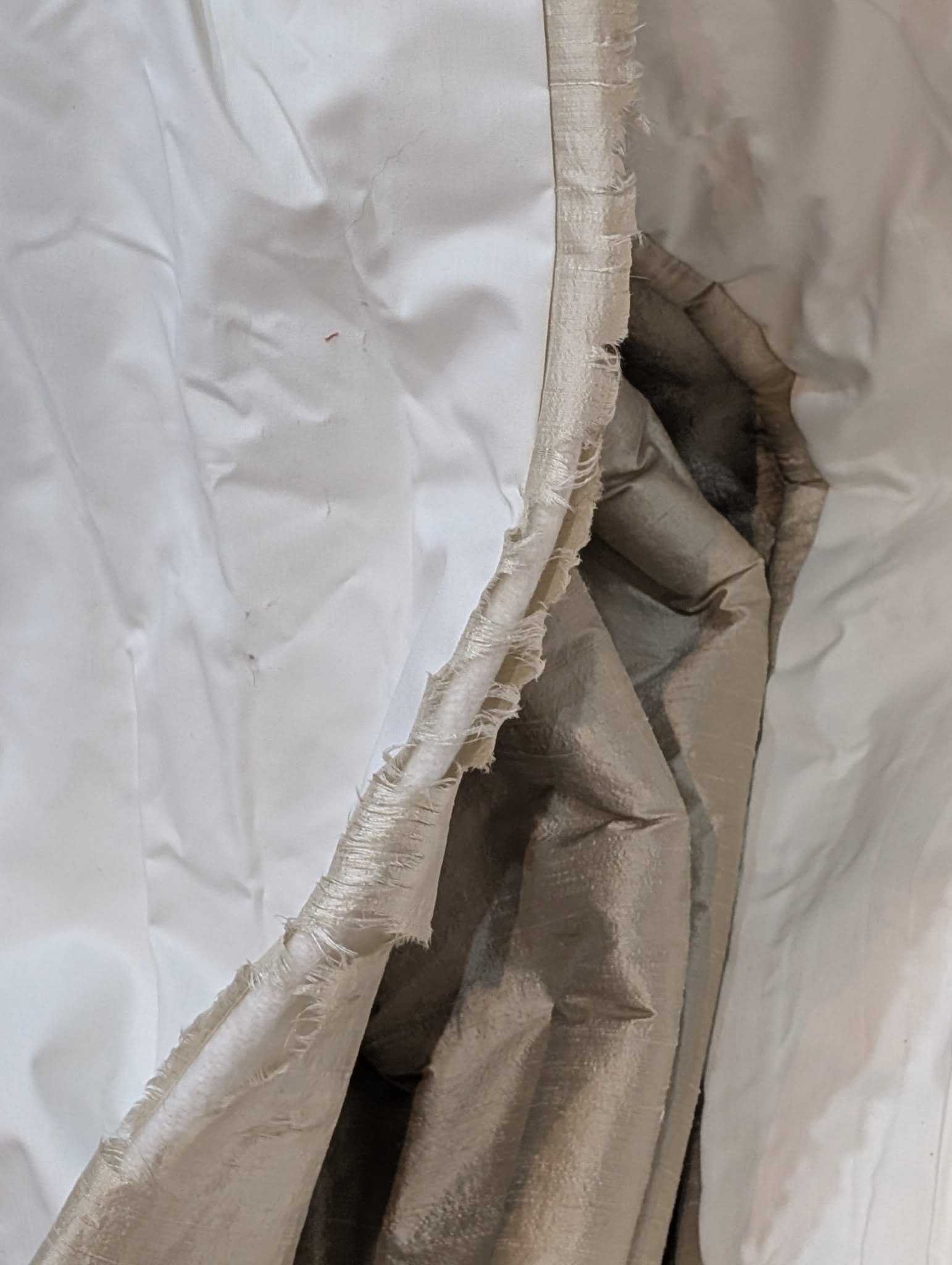 Cream Raw Silk Pinch Pleat Blackout Second-Hand Curtains - Up to 3 Pairs available - Image 8