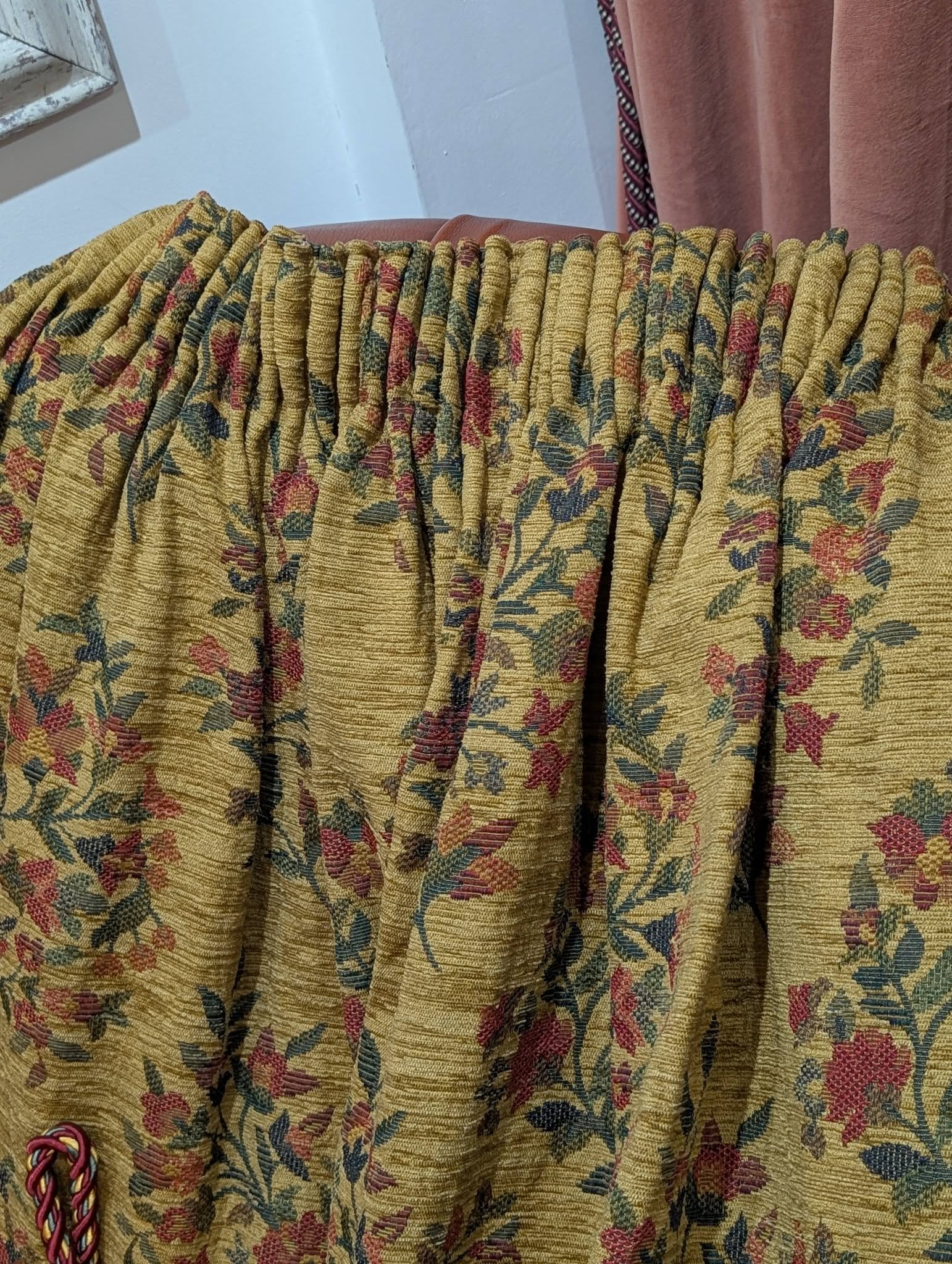 Vintage Chenille Pencil Pleat Second-Hand Curtains - 3 Pairs Available - Image 5