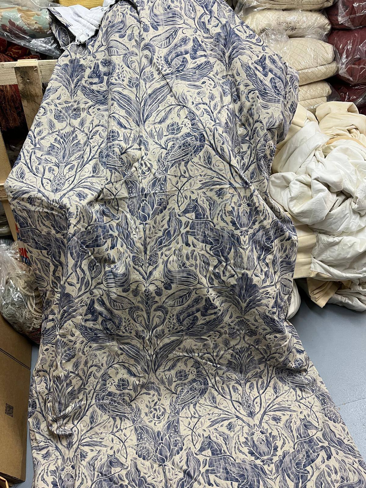 Cream Linen Mix Blackout Pencil Pleat Second-Hand Curtains W132 D243 - Image 2