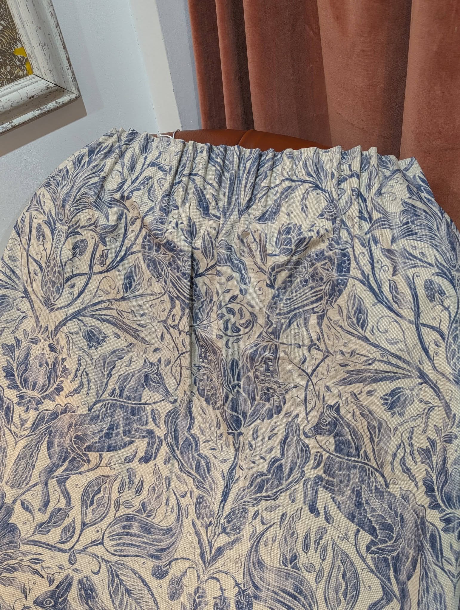 Cream Linen Mix Blackout Pencil Pleat Second-Hand Curtains W132 D243 - Image 10