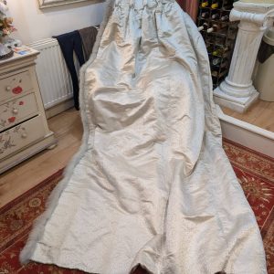 Lovely Silver Goblet Pleat Interlined Second-Hand Curtains W288 D266 - 2 Pairs available