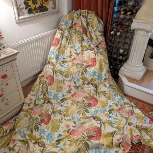 Lovely Vintage Pinch Pleat Blackout Second-Hand Curtains W290 D252