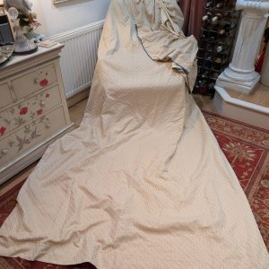 Vintage Cream Pencil Pleat Second-Hand Curtains with Valance - 2 Pairs Available