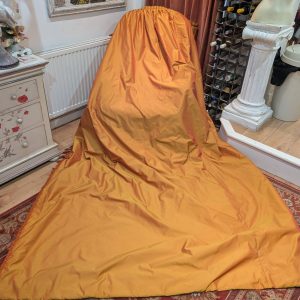 Stunning Burnt Orange Sateen Tape Top Second-Hand Curtains - 2 Pairs Available