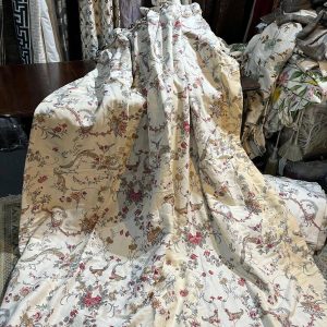 Vintage Bennison Pondicherry Linen Second-Hand Curtains W180 D230