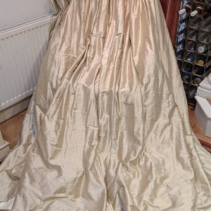 Lovely Cream Dupion Silk Pinch Pleat Second-Hand Curtains W290 D221