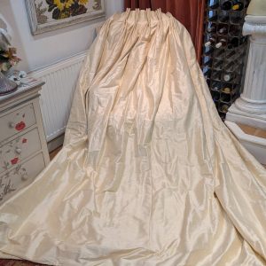Beautiful Cream Silk Pinch Pleat Second-Hand Curtains W310 D248