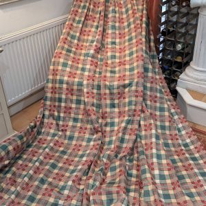 Three Pairs Checked Fabric Pinch Pleat Second-Hand Curtains