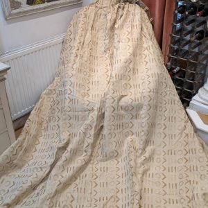 Extra Wide Cream Chenille Pinch Pleat Second-Hand Curtains - W384 D235