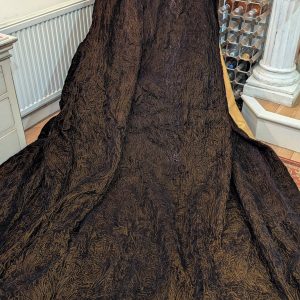 Lovely Dark Chocolate Velvet Interlined Second-Hand Curtains