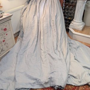 Chambray Blue Linen Pencil Pleat Preloved Curtains