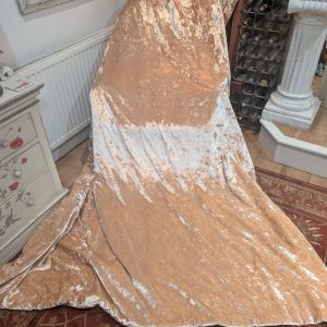 Champagne Crushed Velvet Pinch Pleat Second-Hand Curtains